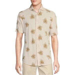 NWT Daniel Cremieux Floral Print Jersey Jacquard Short Sleeve Shirt, size L